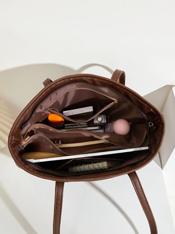 Soft Leather Commuter Tote Bag for Daily Use