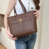 Soft Leather Commuter Tote Bag for Daily Use