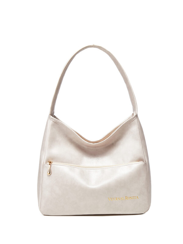 白底 PU Leather Tote Bag