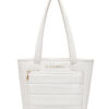 白底 Women's Quilted PU Leather Tote Bag Large Capacity Shoulder Handbag