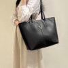 Soft Leather Commuter Tote Bag for Daily Use