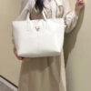 Soft Leather Commuter Tote Bag for Daily Use